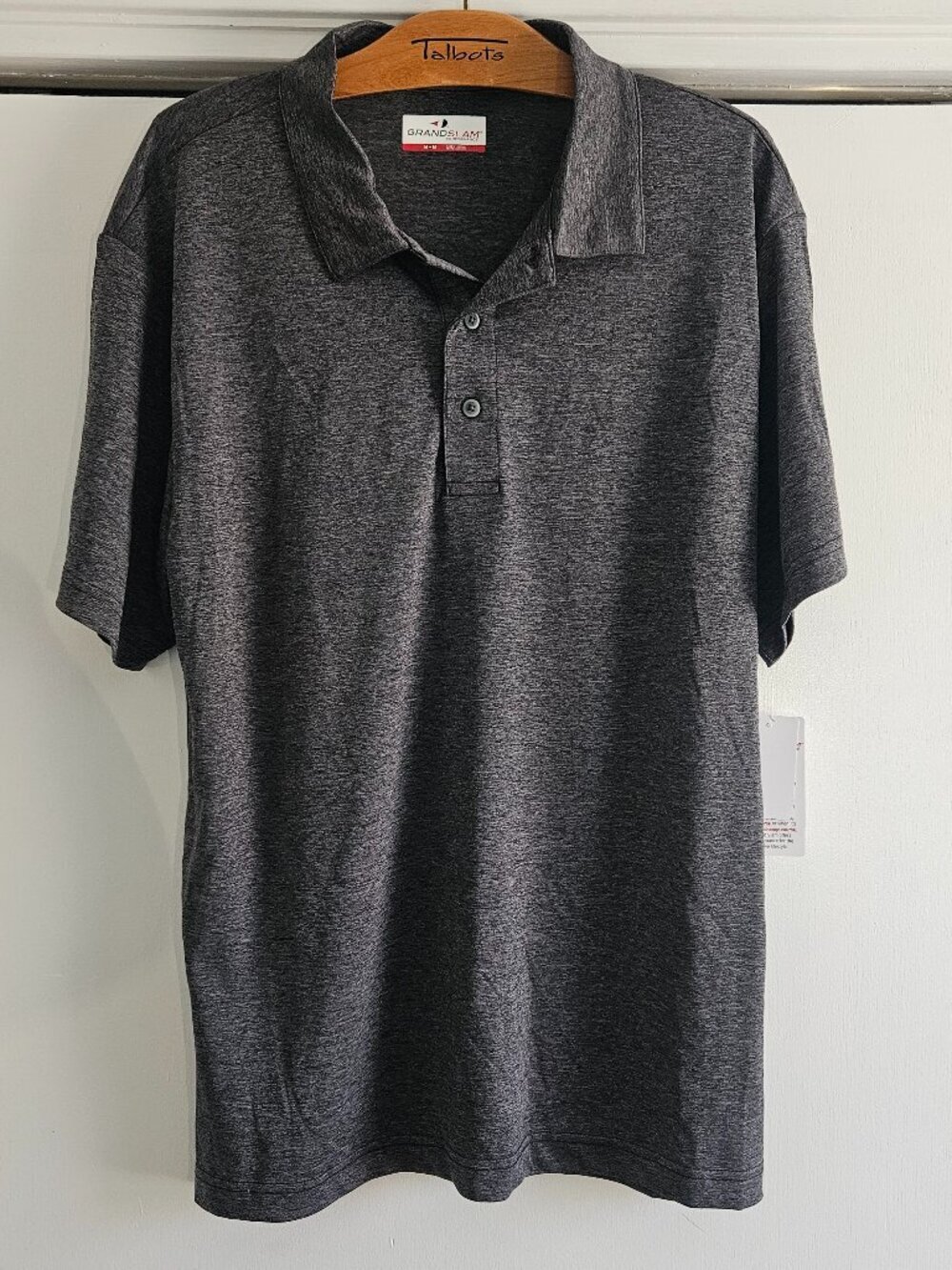 Grandslam Heather Gray Moisture Wicking Polo Short Sleeve Golf Medium Shirt